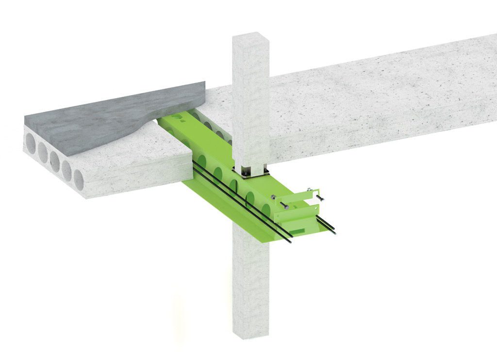 Sijos DELTABEAM<sup>®</sup> pasirenkamos dėl galimybės sumažinti pastato aukštį ir formuoti klojinius išskirtinės fasado formos kūrimui.