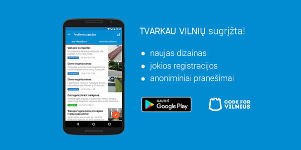 tvarkau vilniu apps